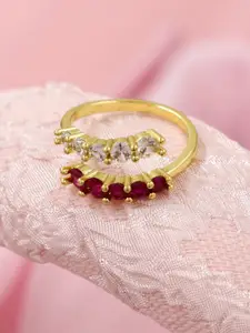 Bellofox Gold-Plated Stones-Studded Finger Ring