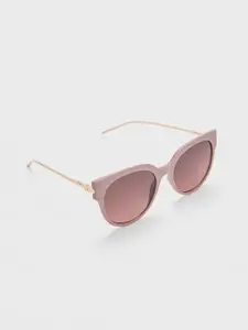 20Dresses Women Mauve -Coloured Full Rim Round Sunglasses