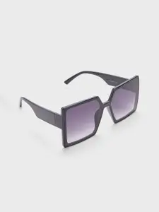 20Dresses Women Black Gradient Lens Butterfly Shaped Oversized Sunglasses SG010982