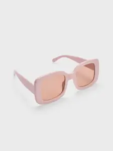 20Dresses Women Pink Oversized Thick Temples Rectangular Sunglasses SG010998