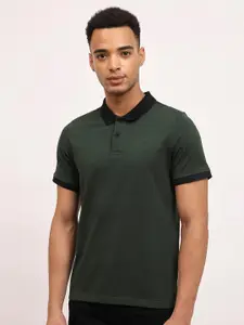 Lee Geometric Printed Polo Collar Cotton Slim Fit T-shirt