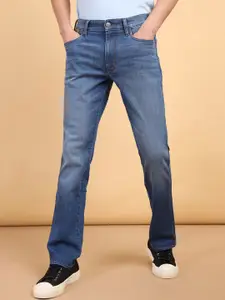 Wrangler Men Millard Mid Rise Heavy Fade Whiskers & Chevrons Stretchable Jeans