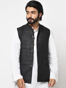 Fabindia Mandarin Collar Silk Nehru Jacket