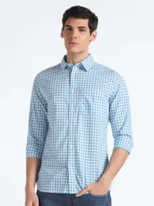 Flying Machine Slim Fit Gingham Checks Pure Cotton Casual Shirt