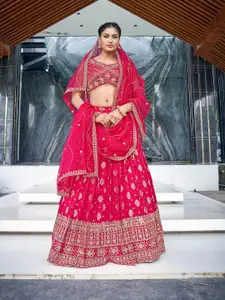 CHANSI Embroidered Thread Work Ready To Wear Lehenga & Blouse With Dupatta