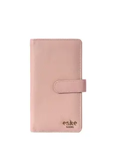 Eske Women Textured Leather RFID Two Fold Wallet