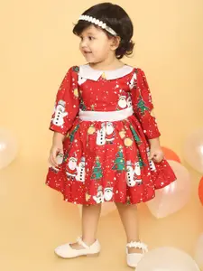 BAESD Girls Conversational Printed Fit & Flare Dress