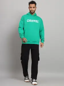 GRIFFEL Typography Printed Fleece Cotton Hooded Tracksuits