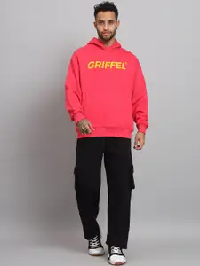 GRIFFEL Brand Logo Printed Hooded Fleece Sweatshirt With Trackpant