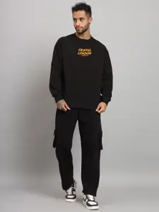 GRIFFEL Brand Logo Printed Fleece Sweatshirt With Trackpant