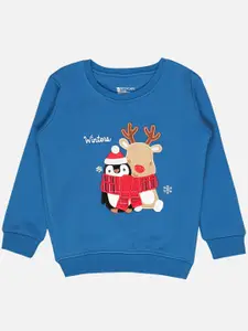 Bodycare Kids Girls Printed Round Neck Fleece Pullover