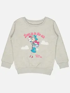 Bodycare Kids Infant Girls Printed Round Neck Fleece Pullover