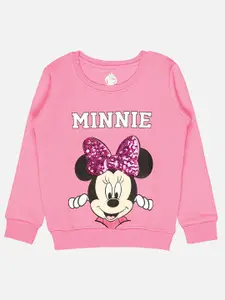 Bodycare Kids Girls Minnie & Friends Printed Sequin Embellished Fleece Pullover