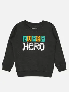Bodycare Kids Boys Typography Printed Pullover Fleece Sweatshirt