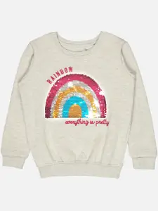 Bodycare Kids Girls Sequin Embellished Fleece Pullover