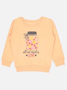 Bodycare Kids Infant Girls Printed Round Neck Fleece Pullover