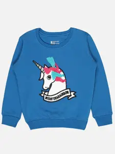 Bodycare Kids Girls Graphic Printed Pullover Fleece Sweatshirt