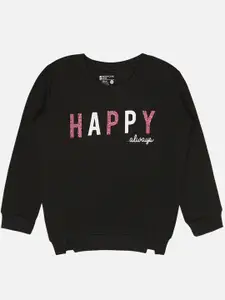 Bodycare Kids Infant Girls Printed Round Neck Fleece Pullover