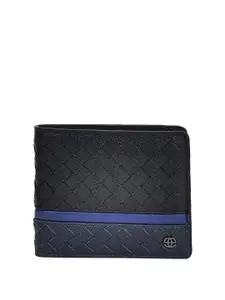 Eske Men Self Design Leather Two Fold Wallet