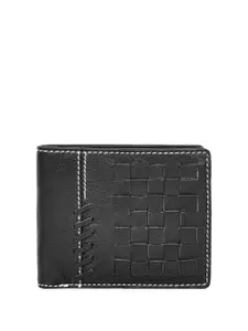 Eske Textured Woven Design Leather Two Fold Wallet