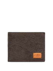 Eske Men Textured Leather Two Fold Wallet