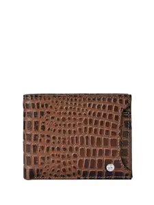 Eske Men Abstract Textured RFID Leather Two Fold Wallet