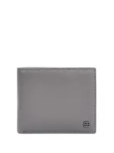 Eske Men Textured Brand Logo RFID Leather Two Fold Wallet