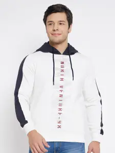 98 Degree North Typography Printed Hooded Fleece Pullover