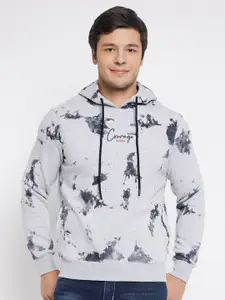 98 Degree North Abstract Printed Hooded Fleece Pullover