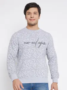 98 Degree North Typography Embroidered Long Sleeves Fleece Pullover