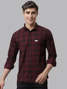 Majestic Man Smart Slim Fit Tartan Checks Pure Cotton Casual Shirt