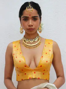 Chidiyaa Woven Design Brocade Saree Blouse