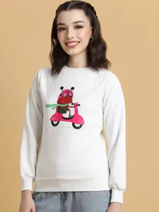 FOREVER 21 Graphic Printed Long Sleeve Pullover Sweatshirt