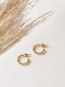 Accessorize London 14K Gold Plated Z Bobble Chubby Hoops