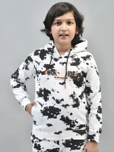 Crimsoune Club Boys Abstract Printed Hood Pullover Sweatshirt
