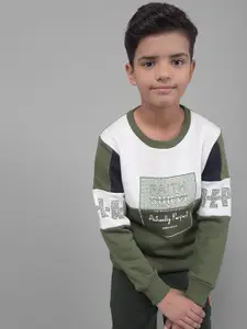 Crimsoune Club Boys Typography Printed Long Sleeves Pullover Sweatshirt