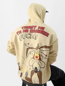 The Souled Store Typography Printed Looney Tunes Hooded Sweatshirt