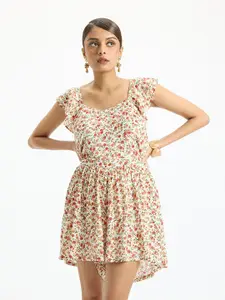 Virgio Floral Printed A-Line Dress
