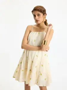 Virgio Floral Printed Sleeveless Cotton Dress