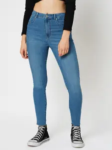 ONLY Women Blue Skinny Fit High-Rise Heavy Fade Clean Look Stretchable Jeans
