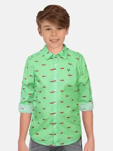 Allen Solly Junior Boys Slim Fit Printed Pure Cotton Casual Shirt