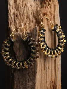 XPNSV Gold-Plated Contemporary Hoop Earrings