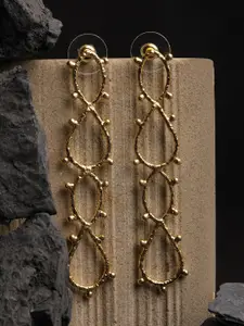 XPNSV Gold-Plated Contemporary Drop Earrings