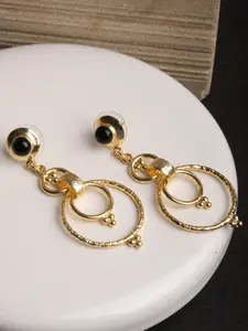 XPNSV Gold-Plated Circular Drop Earrings