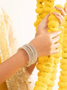 Tarinika Set of 2 Silver-Plated Antique Oxidized Bangles