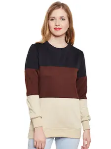 BAESD Colourblocked Knitted Fleece Sweatshirt