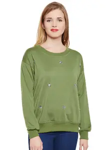 BAESD Round Neck Sequinned Fleece Sweatshirt