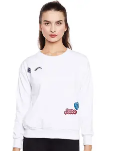 BAESD Typography Embroidered Pullover Fleece Sweatshirt