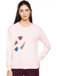 BAESD Fleece Pullover Sweatshirt With Embroidered Details