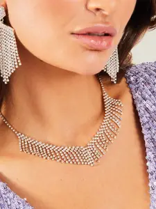 Accessorize Gold-Plated Crystal-Studded Necklace